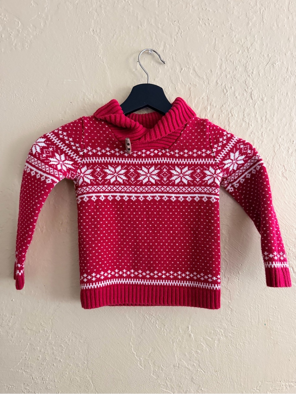 Tahari Red and White Kids Fair Isle Sweater